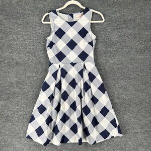 Lindex Holly & White Sleeveless Dress Womens US 4 UK 8 Navy White Buffalo Plaid